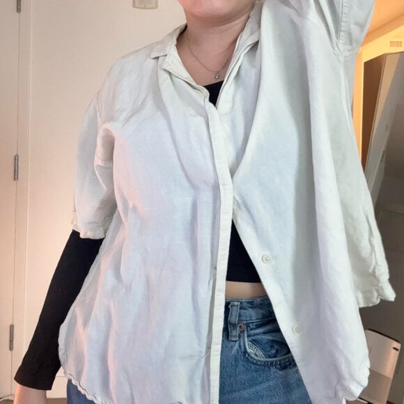 Uniqlo - Linen Cream Button Up (Size XL) - Picture 3 of 5